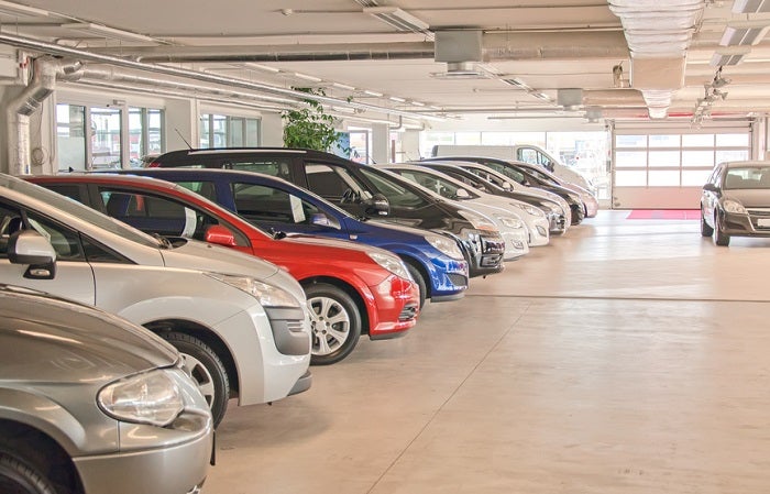 used cars in showroom