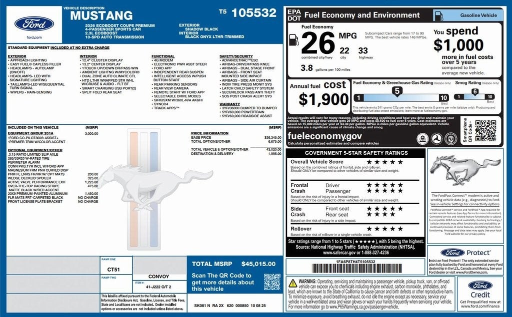 2026 Ford Mustang EcoBoost Premium