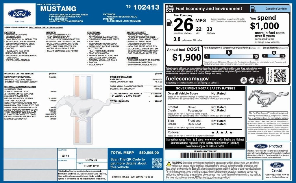 2026 Ford Mustang EcoBoost Premium