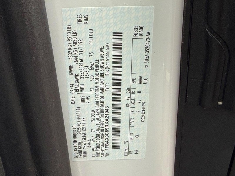 2024 Ford Transit-350 XLT 15 PASSENGER AWD FORD GOLD CERTIFIED