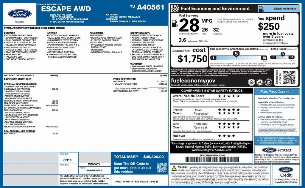 2026 Ford Escape Active
