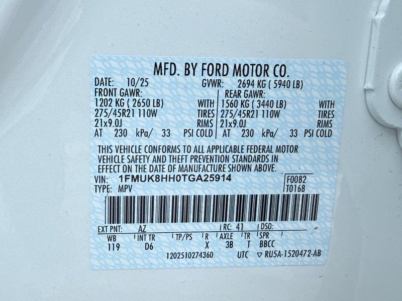 2026 Ford Explorer Platinum Luxury Leather Pack