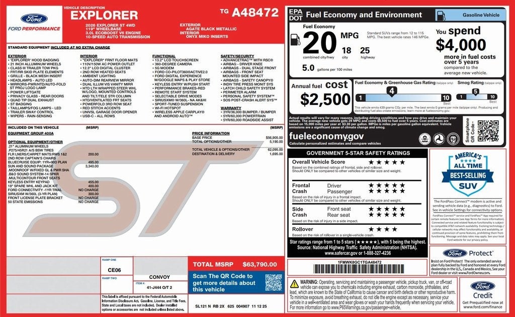 2026 Ford Explorer ST Sun and Sound Pack