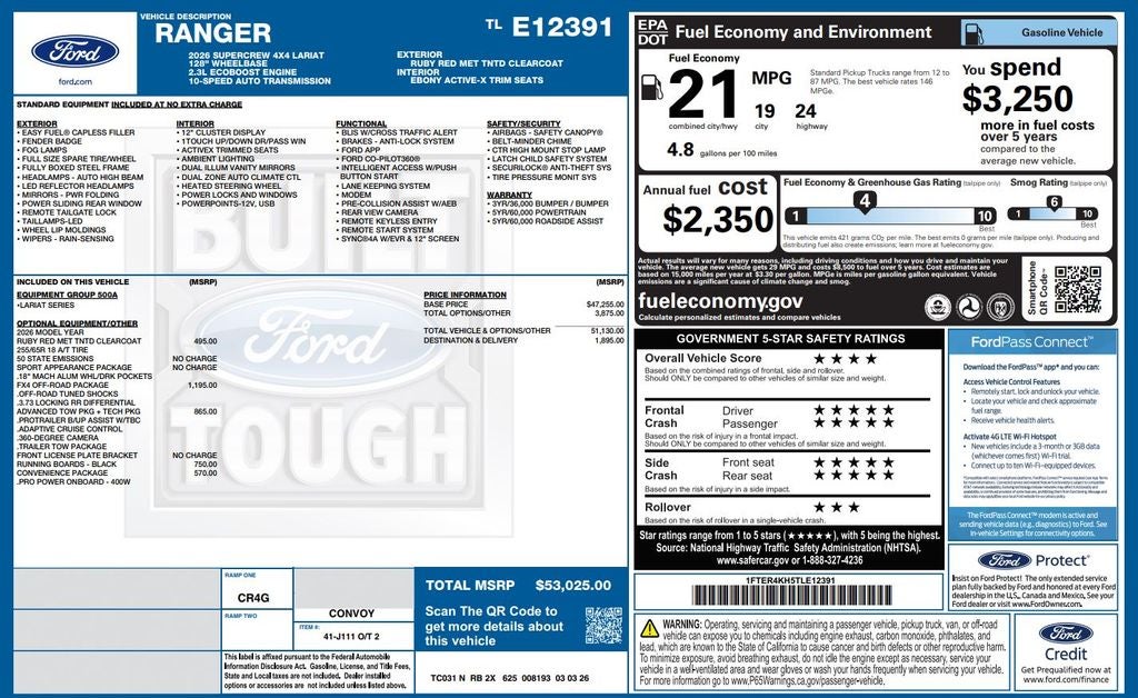 2026 Ford Ranger Lariat