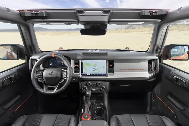 Interior dashboard of a 2022 Ford Bronco