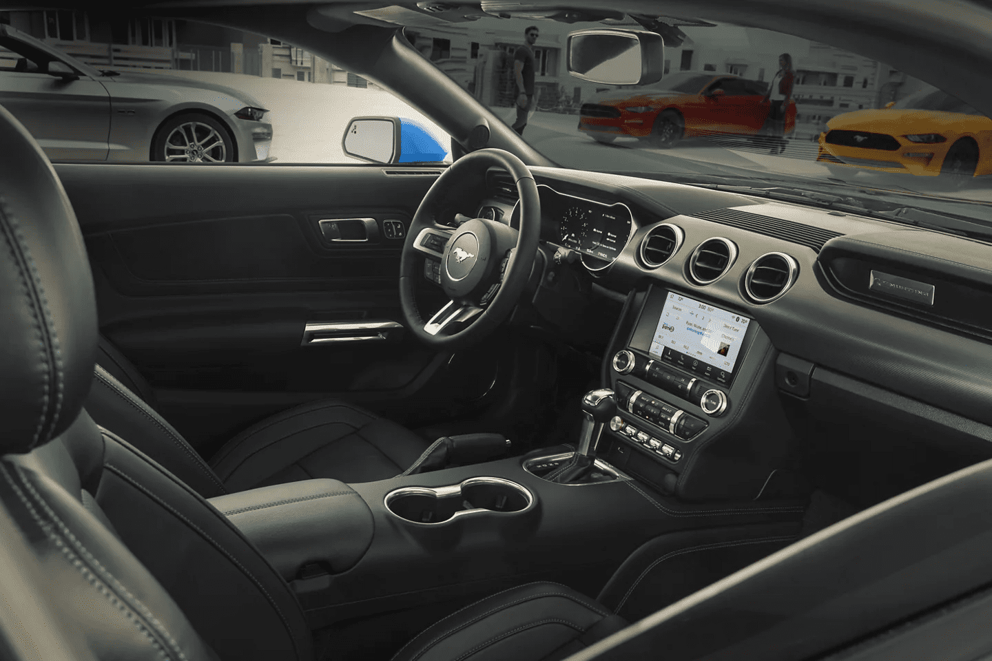 Interior dashboard of a 2022 Ford Mustang