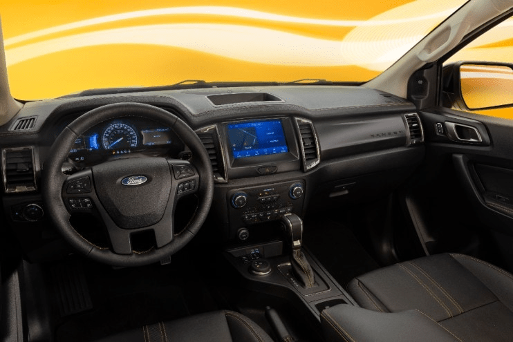 Interior dashboard of a 2022 Ford Ranger